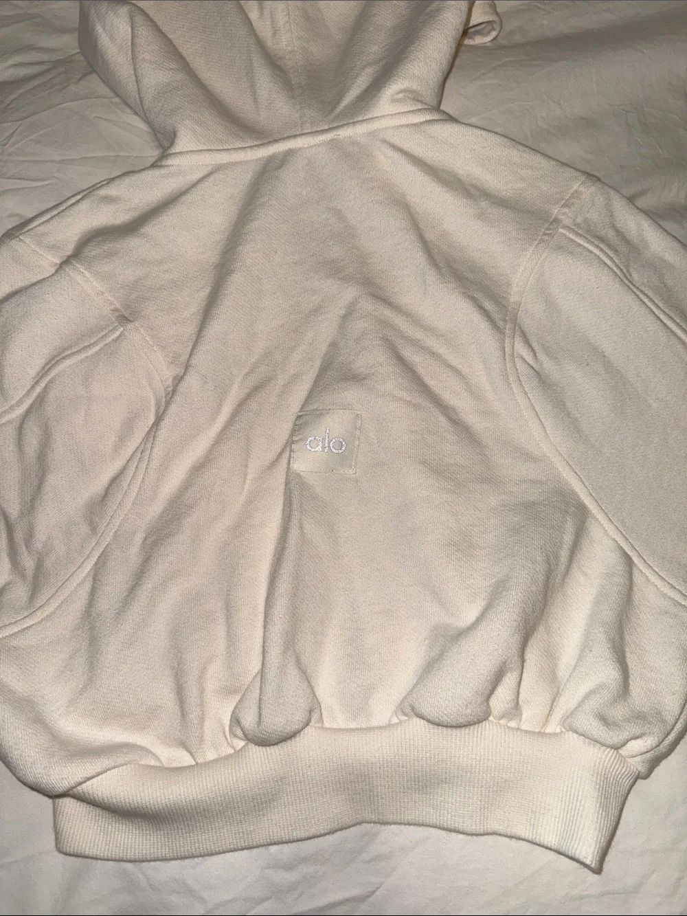 Alo Yoga Sweet Escape Zip Up Hoodie Ivory Size XS